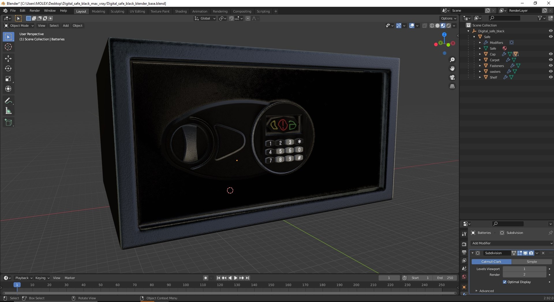 Digital Safe Black 3D Model - TurboSquid 2060259