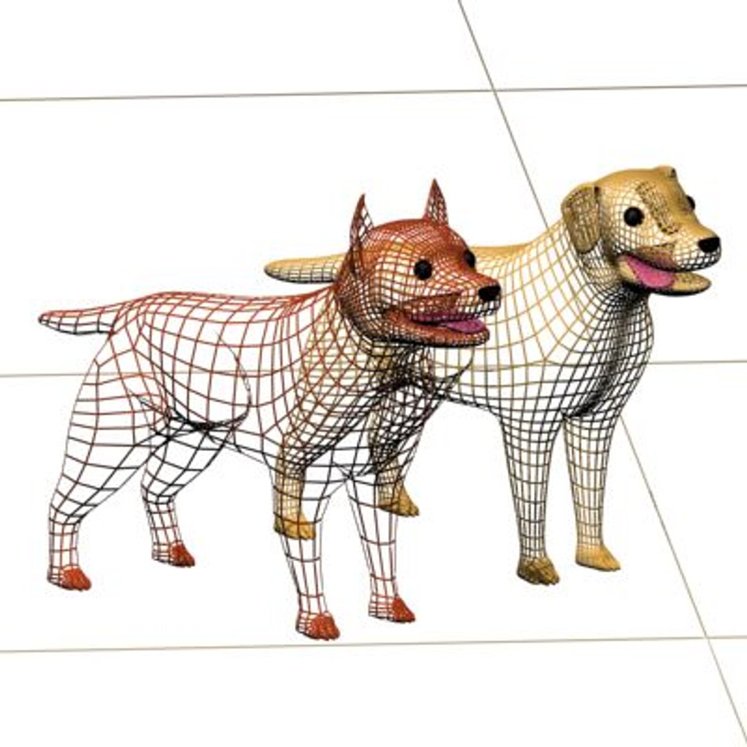 3d Model Character Studio Dogs Rigged