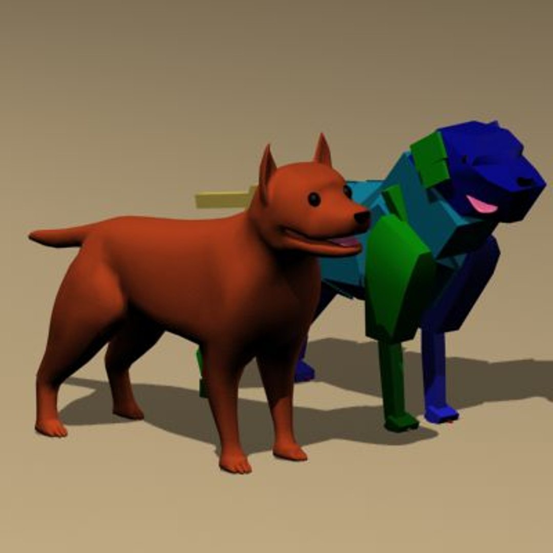 3d Model Character Studio Dogs Rigged
