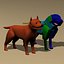 3d model character studio dogs rigged