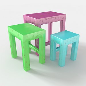 Three multi-colored side table "Caramel".