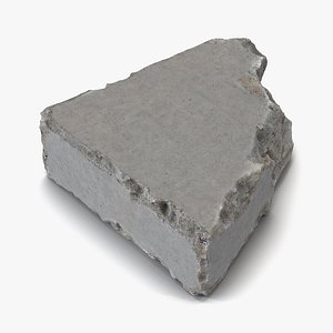 3d concrete chunk 8 materials model