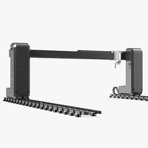 House Construction 3D Printer Black Rigged 3D model