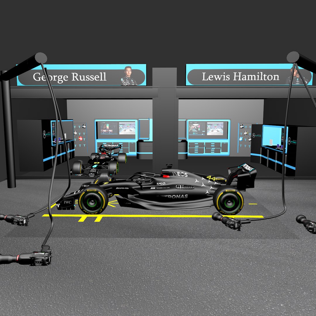 Garage Formule 1 Mercedes 3D model TurboSquid 2156811