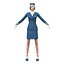 Modello 3D di assistente di volo femminile, personale di cabina, hostess di linea, uniforme, low poly, PBR