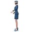 Modello 3D di assistente di volo femminile, personale di cabina, hostess di linea, uniforme, low poly, PBR