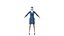 Modello 3D di assistente di volo femminile, personale di cabina, hostess di linea, uniforme, low poly, PBR