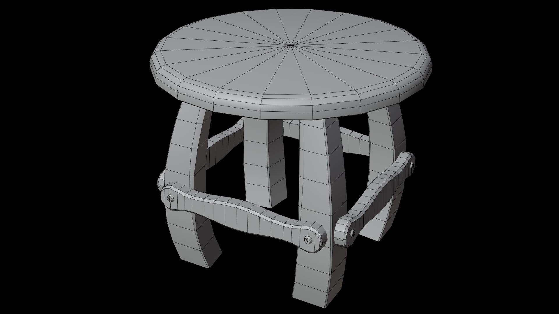 3D Wooden Stool - TurboSquid 2098216