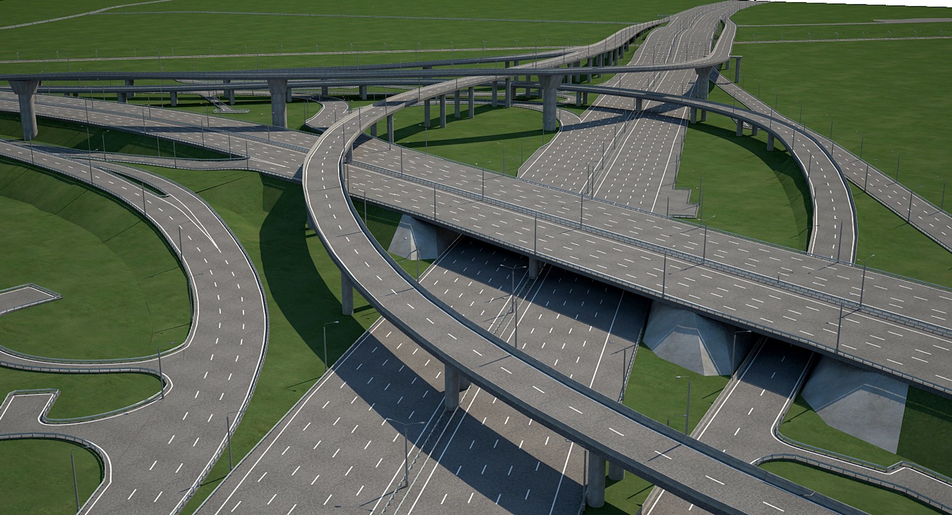 Highway Road Junction 3D Model | 1144372 | TurboSquid
