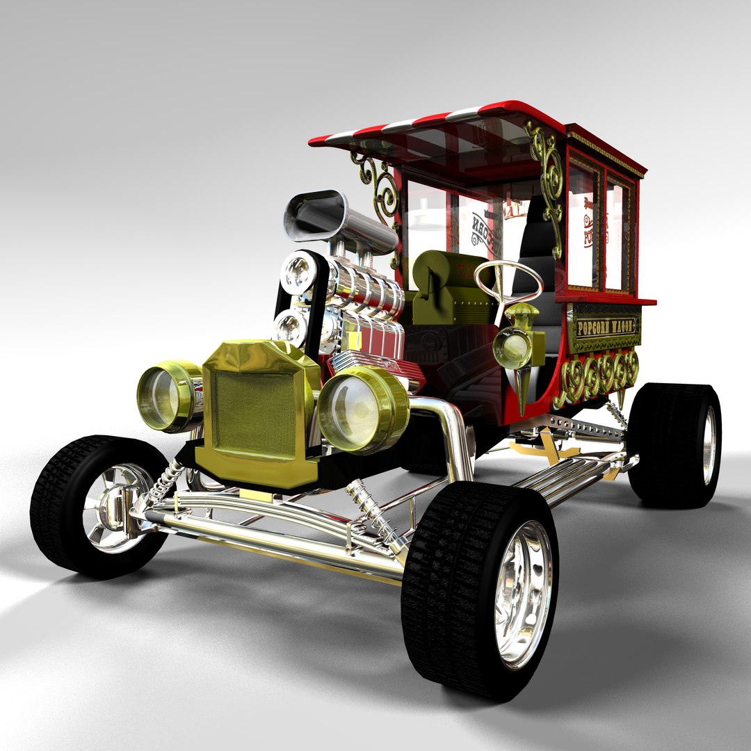 3d Popcorn Wagon
