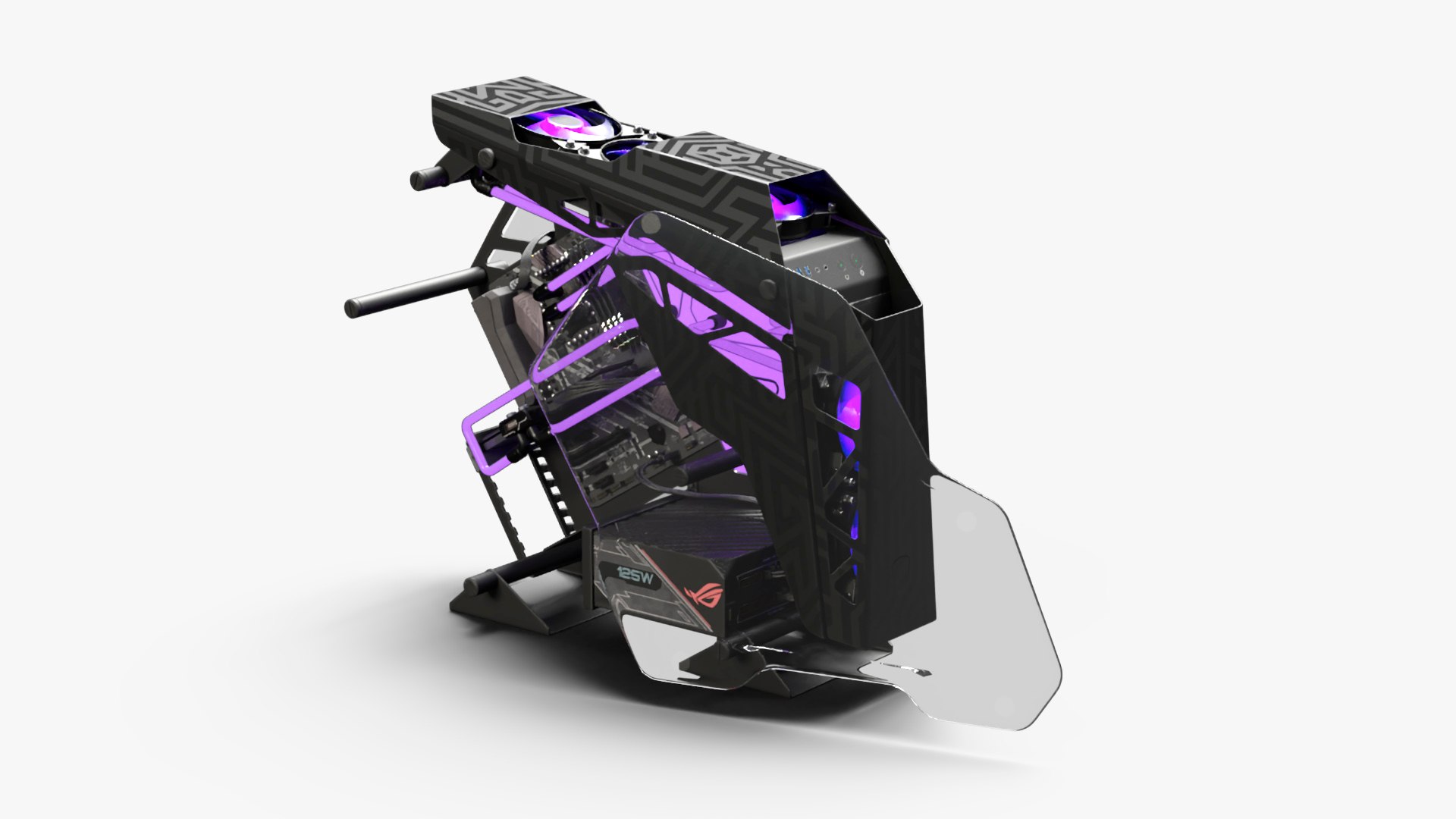 Gaming PC On State Open 3D model preview