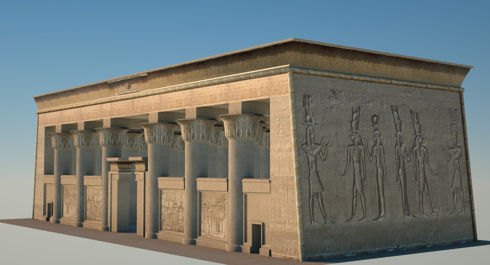 egyptian temple 3d c4d