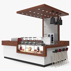 Open Coffee Kiosk 3D