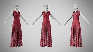 3D Dress 55 Cranberry model