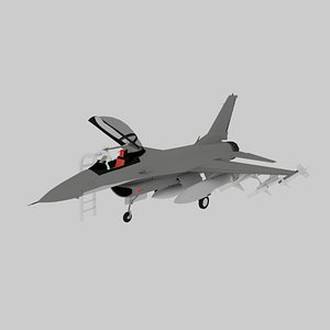 3D General Dynamics F-16 with interior