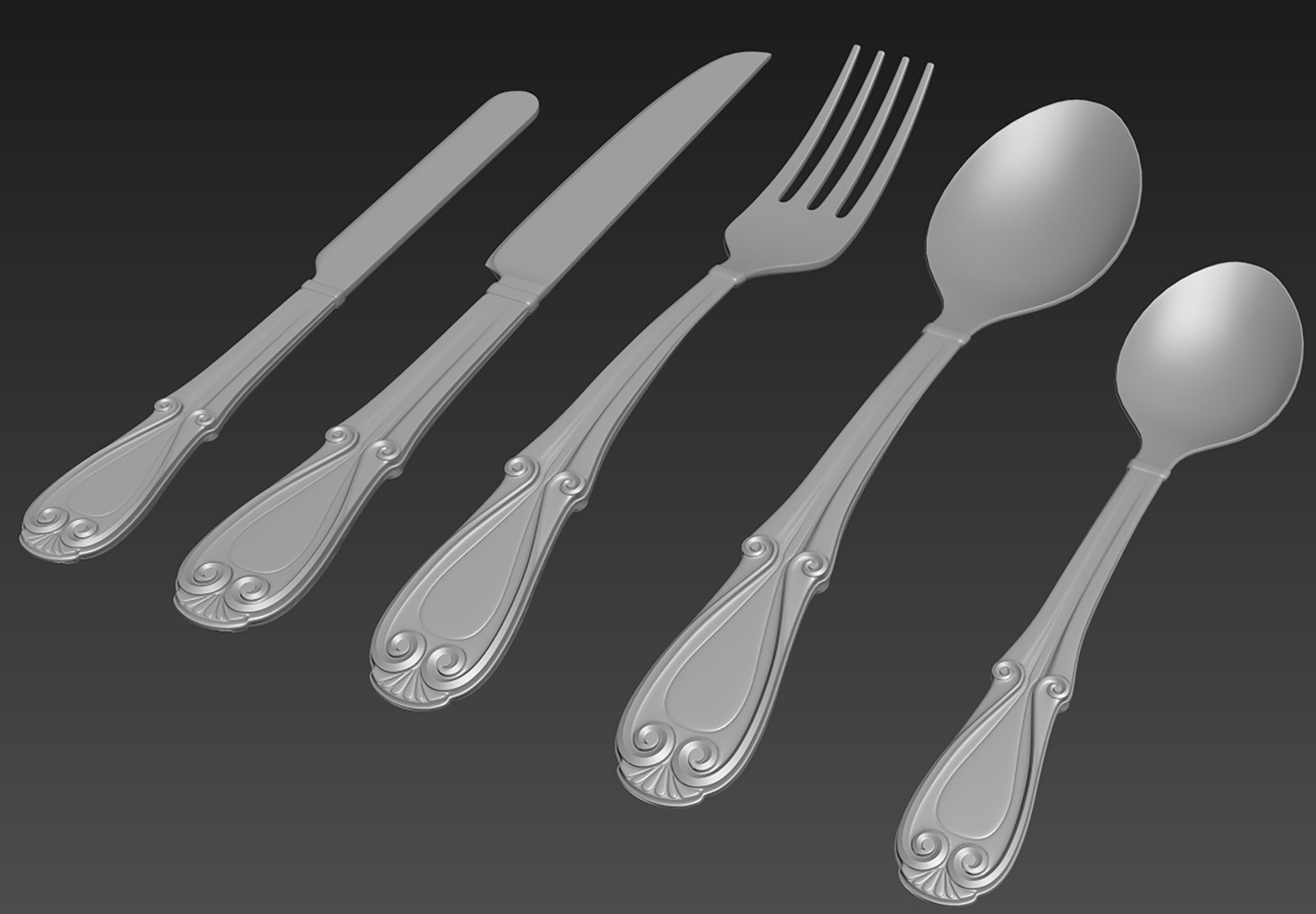 3D Model Cutlery Flatware - TurboSquid 1475157