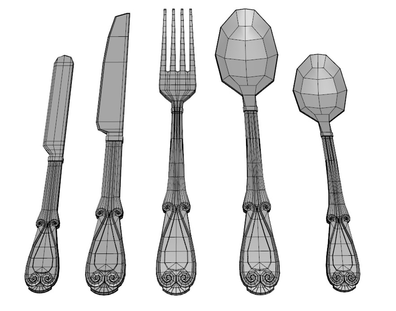 3D Model Cutlery Flatware - TurboSquid 1475157
