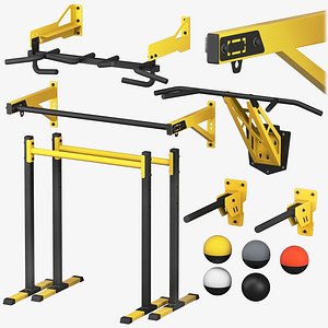 3D model Set - horizontal bars paralets and bars HOMFIT