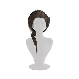 Realistic Woman ponytail Hair Style 3D model