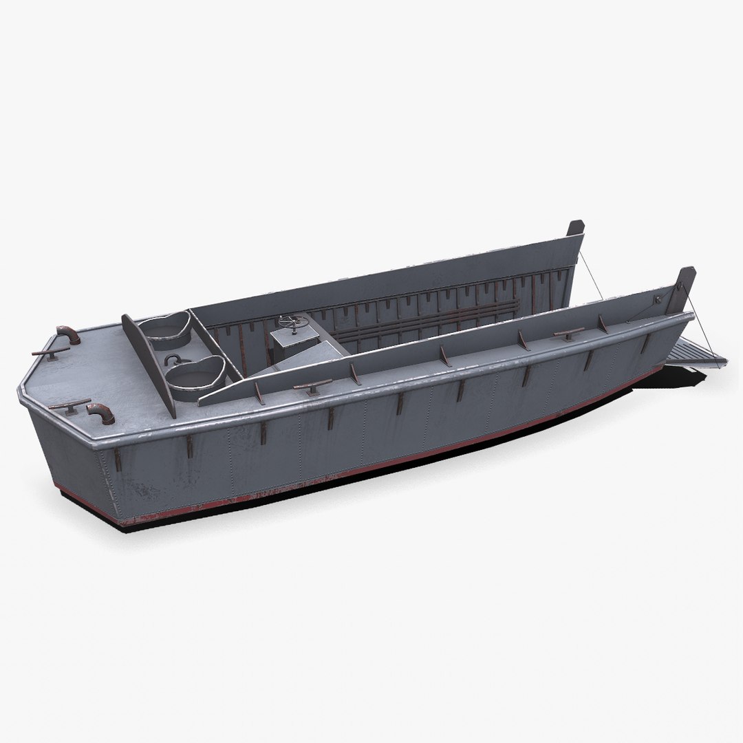 3D Landing Craft Mechanized LCM Lowpoly PBR model TurboSquid 2080827