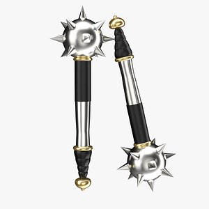 3D Silver Mace