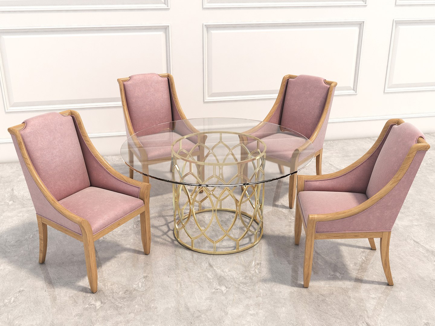 3D Luxury Dining Table And Chairs - TurboSquid 2200452