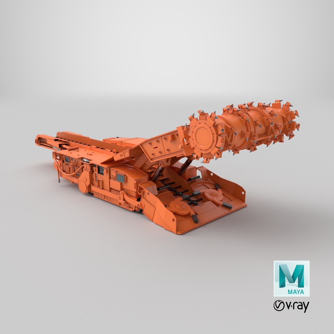 Continuous Mining Machine with Drum Cutter Orange model https://p.turbosquid.com/ts-thumb/2b/lHkghJ/77/stemcell_maya_vray_render/png/1757675698/1920x1080/fit_q87/6584d944d50a3db0ed5373896f5b593119a66939/stemcell_maya_vray_render.jpg
