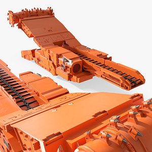 Continuous Mining Machine with Drum Cutter Orange