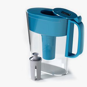 Pure Water Pitcher Turquoise with Filter 3D model
