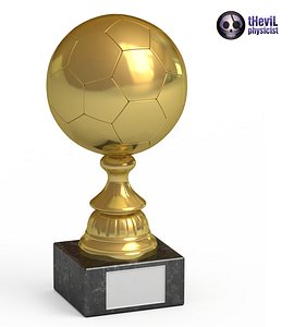 3d model trophy soccer ball