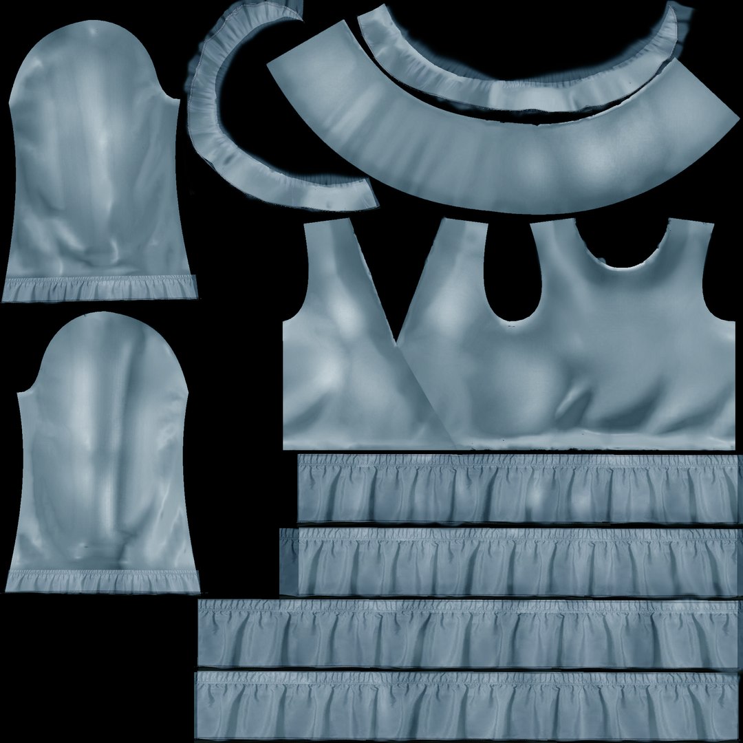 3D Ruffled Wrap Midi Dress model - TurboSquid 1934737