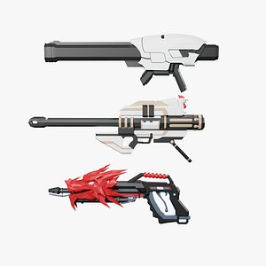 3D model Lowpoly gun 3d model