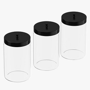 Jars with Medical Items Empty and In Use 3D model
