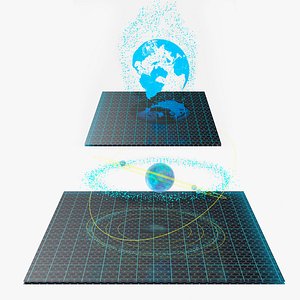hologram earth planet 3D model