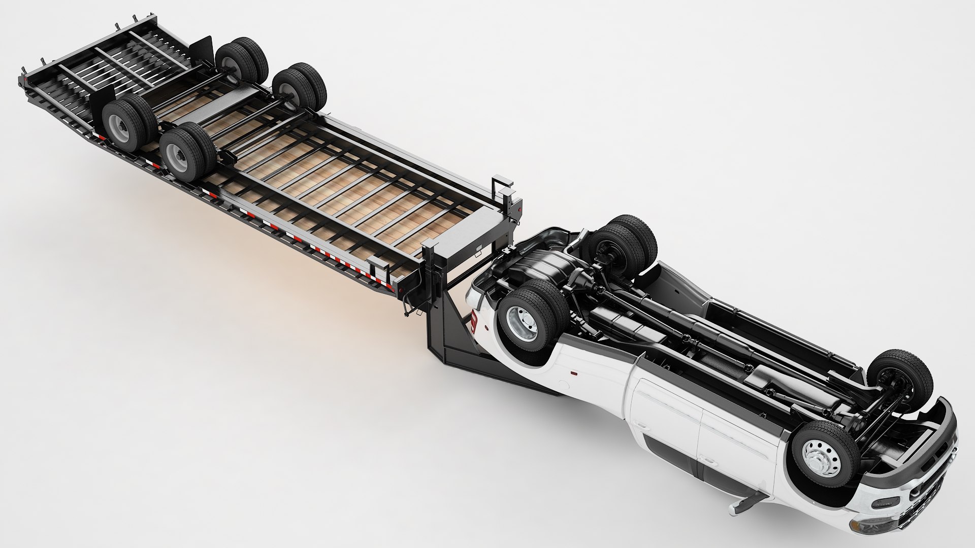 3D Pickup Truck Generic Gooseneck Trailer 08 - TurboSquid 2147873