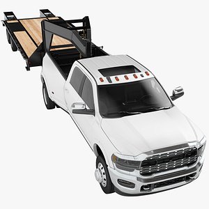 3D Pickup Truck Generic Gooseneck Trailer 08