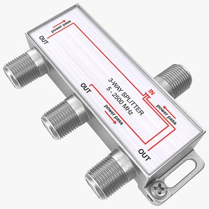 3D Digital Signal 3 Way Coax Cable Splitter