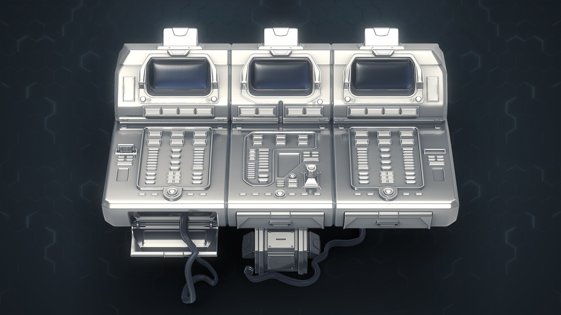 3D 3D Central Computer Control Terminal With Portable Generator Model ...
