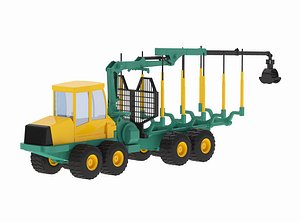 Harvester Forestry Crane Forwarder M208F 3D