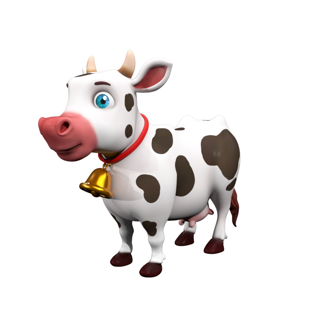 Cartoon Cow 3D Model - TurboSquid 1454609