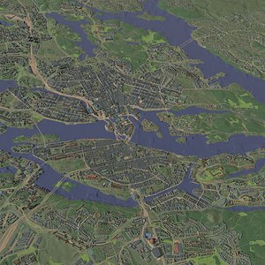 3D Stockholm Sweden - city and urban model