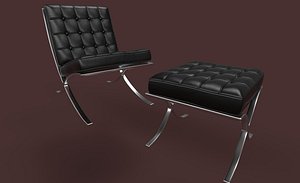 mies barcelonas set 3D model