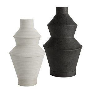 Angle Ceramic Vases 3D