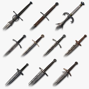 3D medieval swords packed