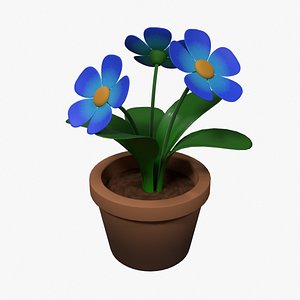 Stylized flower pot 3D model