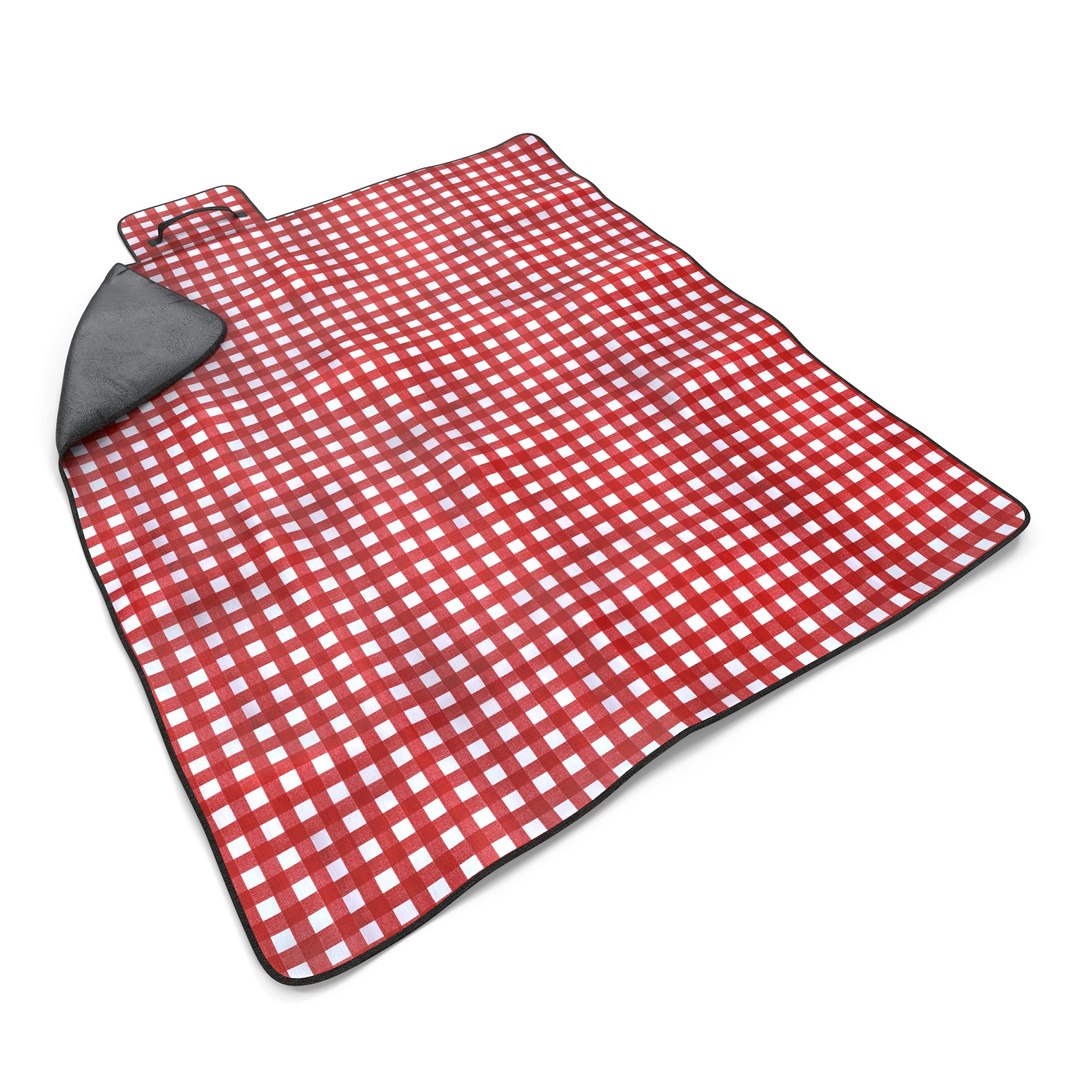 Picnic Blanket Red 3D model preview