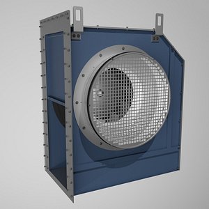Industrial Centrifugal Fan with 20hp electrical motor 3D model