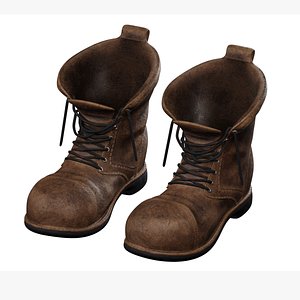 3D Old work boots