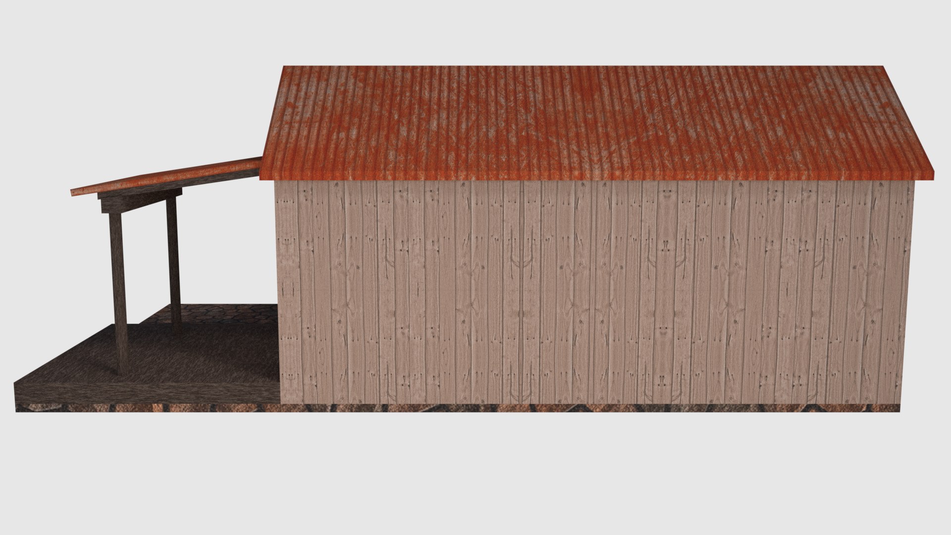 Rusty Old Shack - 3d Obj
