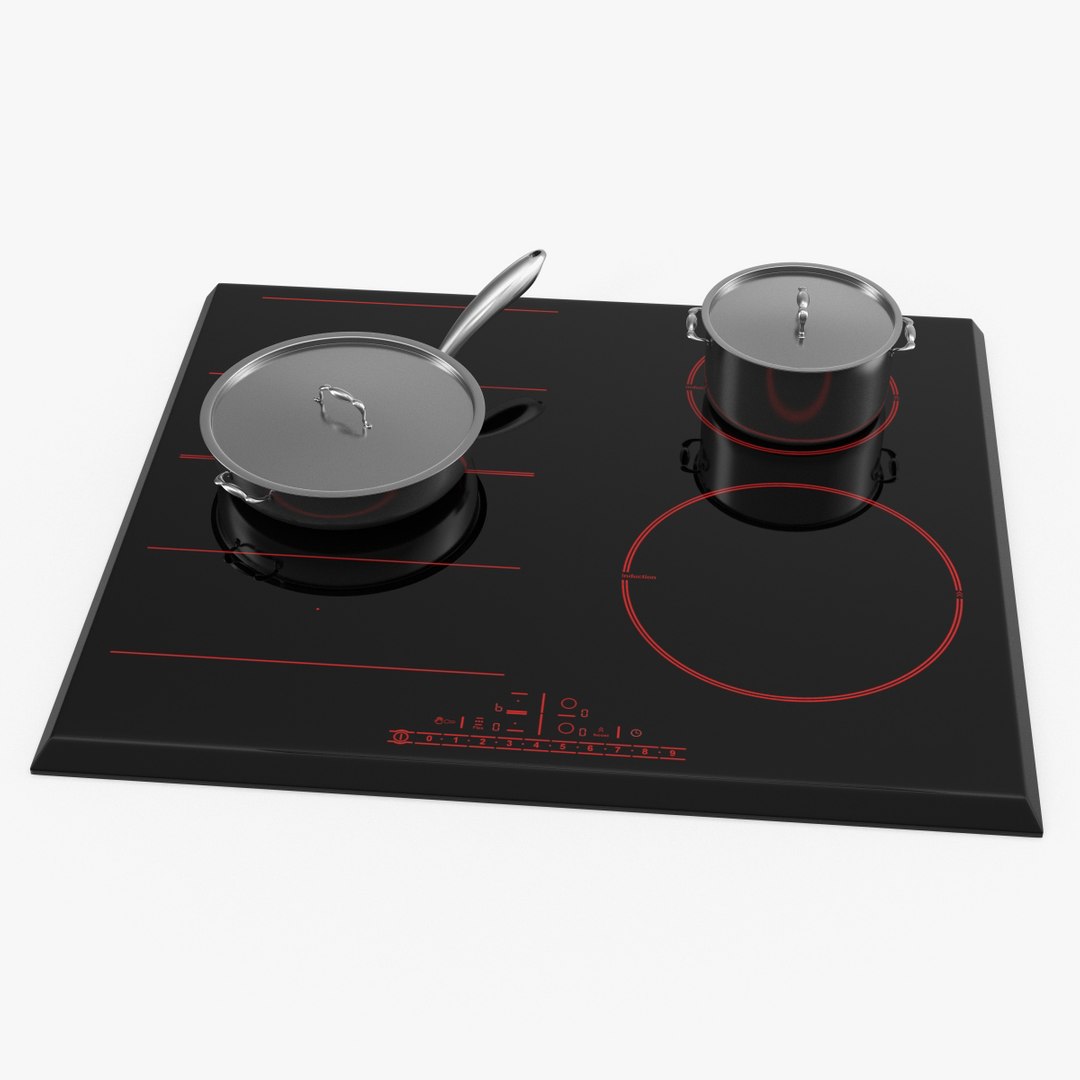 Black Induction Hob Generic 3D model preview